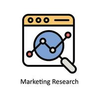 marknadsföring forskning vektor fylld översikt ikon design illustration. företag och förvaltning symbol på vit bakgrund eps 10 fil