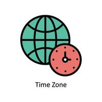 Zeit Zone Vektor gefüllt Gliederung Symbol Design Illustration. Geschäft und Verwaltung Symbol auf Weiß Hintergrund eps 10 Datei