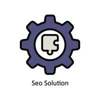 SEO Lösung Vektor gefüllt Gliederung Symbol Design Illustration. Geschäft und Verwaltung Symbol auf Weiß Hintergrund eps 10 Datei