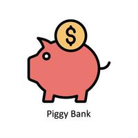 Schweinchen Bank Vektor gefüllt Gliederung Symbol Design Illustration. Geschäft und Verwaltung Symbol auf Weiß Hintergrund eps 10 Datei