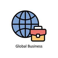 global Geschäft Vektor gefüllt Gliederung Symbol Design Illustration. Geschäft und Verwaltung Symbol auf Weiß Hintergrund eps 10 Datei