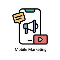 Handy, Mobiltelefon Marketing Vektor gefüllt Gliederung Symbol Design Illustration. Geschäft und Verwaltung Symbol auf Weiß Hintergrund eps 10 Datei