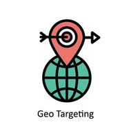 geo Targeting Vektor gefüllt Gliederung Symbol Design Illustration. Geschäft und Verwaltung Symbol auf Weiß Hintergrund eps 10 Datei