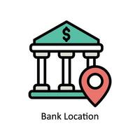 Bank Ort Vektor gefüllt Gliederung Symbol Design Illustration. Geschäft und Verwaltung Symbol auf Weiß Hintergrund eps 10 Datei