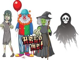 hilf mir beim textdesign mit halloween-geisterfiguren vektor