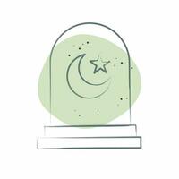 Symbol Friedhof. verbunden zu Ramadan Symbol. Farbe Stelle Stil. einfach Design editierbar. einfach Illustration vektor