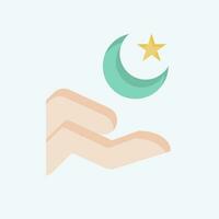 Symbol Islam. verbunden zu Ramadan Symbol. eben Stil. einfach Design editierbar. einfach Illustration vektor