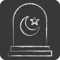 Symbol Friedhof. verbunden zu Ramadan Symbol. Kreide Stil. einfach Design editierbar. einfach Illustration vektor