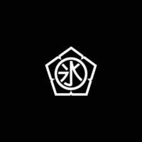 Lotus Übernehmen mit Wasser im Kanji Logo vektor