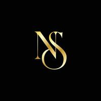 Brief ns im Gold Logo vektor