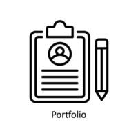 Portfolio Vektor Gliederung Symbol Design Illustration. Geschäft und Verwaltung Symbol auf Weiß Hintergrund eps 10 Datei