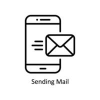 Senden Mail Vektor Gliederung Symbol Design Illustration. Geschäft und Verwaltung Symbol auf Weiß Hintergrund eps 10 Datei