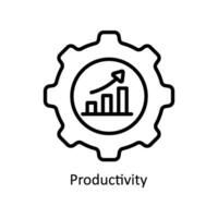 Produktivität Vektor Gliederung Symbol Design Illustration. Geschäft und Verwaltung Symbol auf Weiß Hintergrund eps 10 Datei