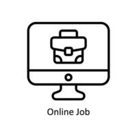 online Job Vektor Gliederung Symbol Design Illustration. Geschäft und Verwaltung Symbol auf Weiß Hintergrund eps 10 Datei