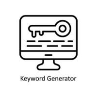 Stichwort Generator Vektor Gliederung Symbol Design Illustration. Geschäft und Verwaltung Symbol auf Weiß Hintergrund eps 10 Datei
