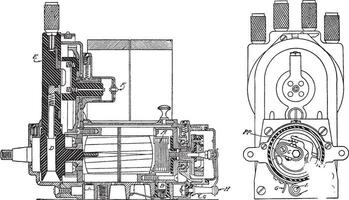 magneto systemet, årgång illustration. vektor