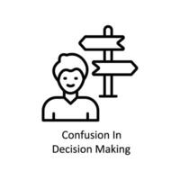 Entscheidung Herstellung Vektor Gliederung Symbol Design Illustration. Geschäft und Verwaltung Symbol auf Weiß Hintergrund eps 10 Datei