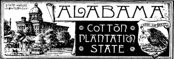 de stat baner av alabama de bomull plantage stat årgång illustration vektor