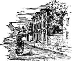 de president hus i philadelphia 1794 årgång illustration. vektor