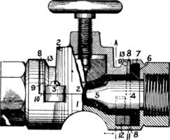 grob Einfädeln Ventil Jahrgang Illustration. vektor