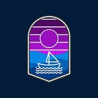 Illustration Vektor Grafik von Segelboot Emblem.perfekt zum Logos Über Ozeane und Meere