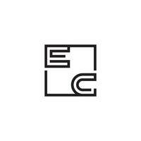 ec futuristisch im Linie Konzept mit hoch Qualität Logo Design vektor