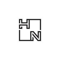 hn futuristisch im Linie Konzept mit hoch Qualität Logo Design vektor