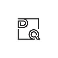 dq futuristisch im Linie Konzept mit hoch Qualität Logo Design vektor