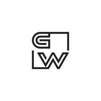 gw futuristisch im Linie Konzept mit hoch Qualität Logo Design vektor