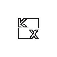 kx trogen i linje begrepp med hög kvalitet logotyp design vektor