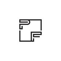 pf futuristisch im Linie Konzept mit hoch Qualität Logo Design vektor