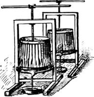 Wein Drücken Sie, Jahrgang Illustration. vektor