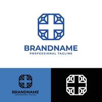 medizinisch Kreuz Diamant Logo, geeignet zum Geschäft verbunden zu medizinisch Kreuz und Diamant vektor