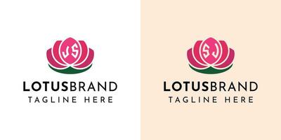 Brief js und sj Lotus Logo Satz, geeignet zum Geschäft verbunden zu Lotus Blumen mit js oder sj Initialen. vektor