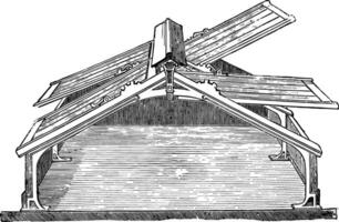 Spanne Dach Rahmen Jahrgang Illustration. vektor