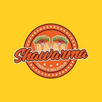 shawarma logotyp design färsk och utsökt vektor