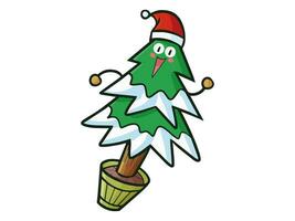 kawaii Karikatur Charakter mit ein Santa Hut auf es vektor