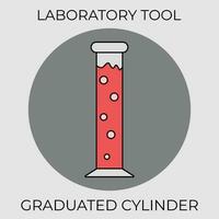 laboratorium verktyg och Utrustning graderad cylinder vektor