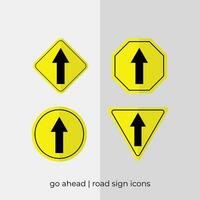 anders gehen voraus Straße Zeichen Vektor Sammlung im Gelb Symbole