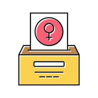 kvinnor rösta feminism kvinna Färg ikon vektor illustration