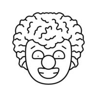 Clown Karneval Jahrgang Show Linie Symbol Vektor Illustration