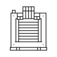 transformator elektronisk komponent linje ikon vektor illustration