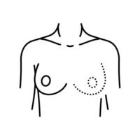 Brust Wiederaufbau Chirurgie Linie Symbol Vektor Illustration