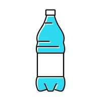 Flüssigkeit Wasser Plastik Flasche Farbe Symbol Vektor Illustration