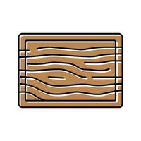 Holz Schneiden Tafel Küche Kochgeschirr Farbe Symbol Vektor Illustration