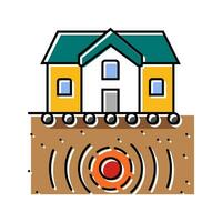 hus skydda jordbävning Färg ikon vektor illustration