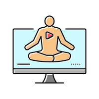 Netz online Yoga entspannen Farbe Symbol Vektor Illustration