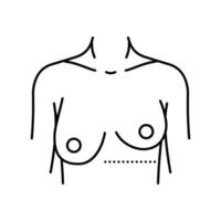 bröst asymmetri kirurgi linje ikon vektor illustration