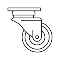 Rollen Rad Hardware- Möbel passend zu Linie Symbol Vektor Illustration