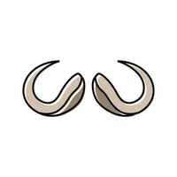 Büffel Horn Tier Farbe Symbol Vektor Illustration